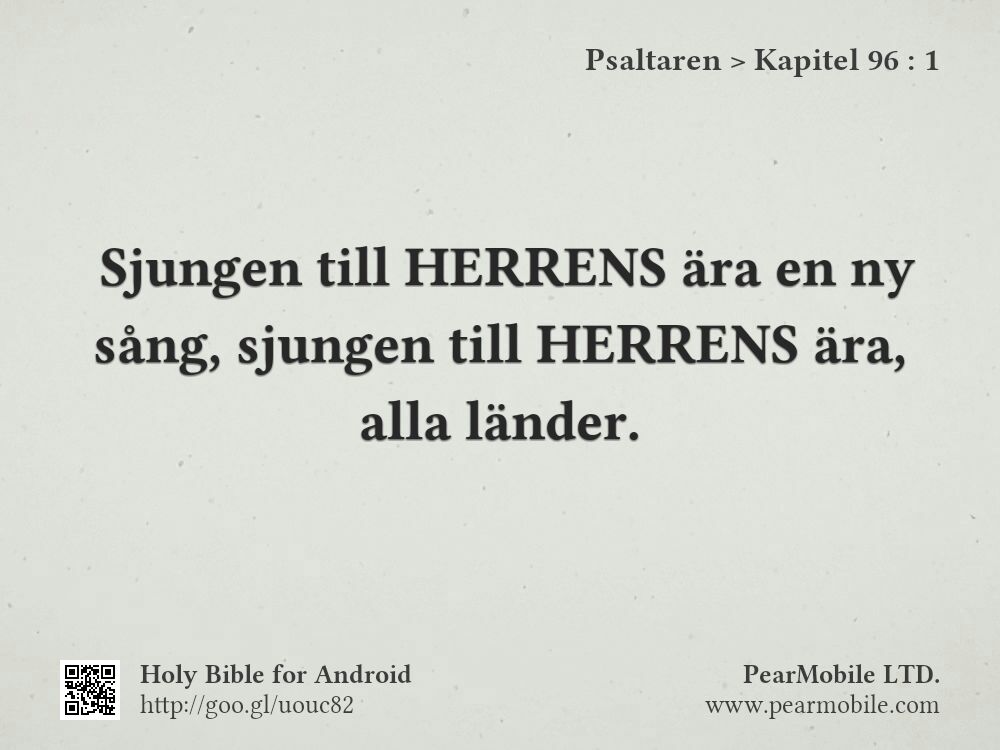 Psaltaren, Kapitel 96:1
